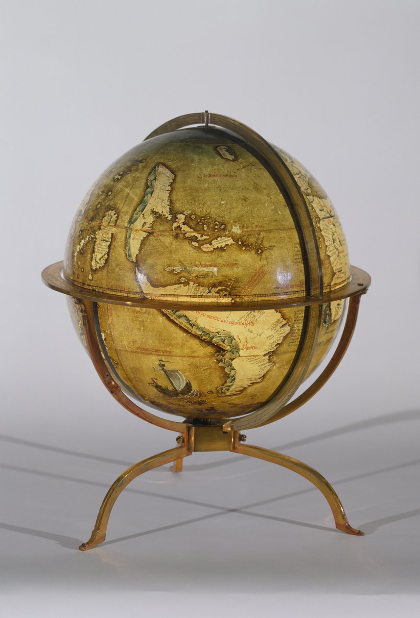 Terrestrische globe, een van een paar bekend als de 