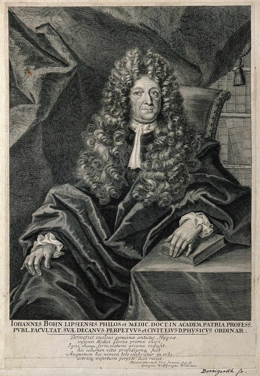 Johannes Bohn. Lijngravure door M. Bernigeroth. door Martin Bernigeroth