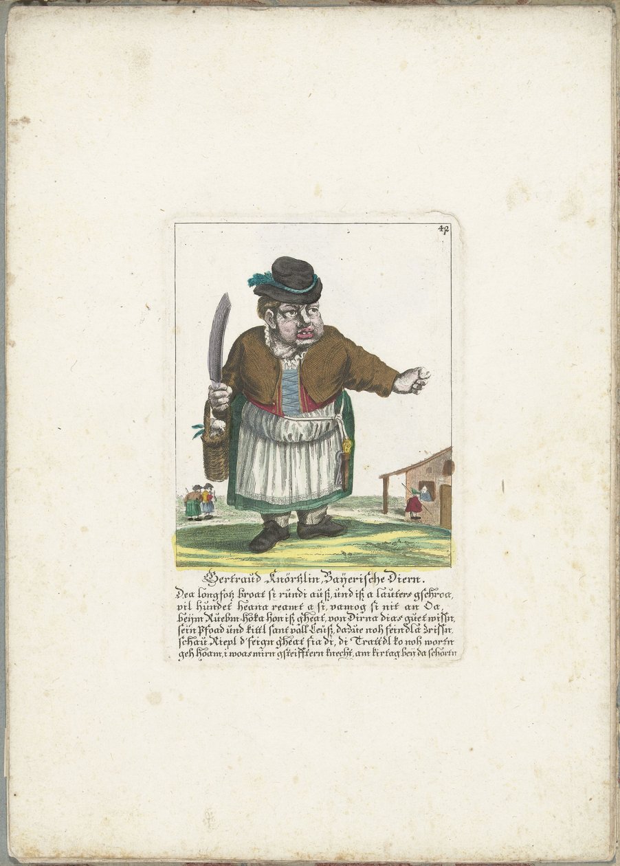 De dwerg Gertraud Knörtzlin, ca. 1710 door Martin Engelbrecht (attributed to)