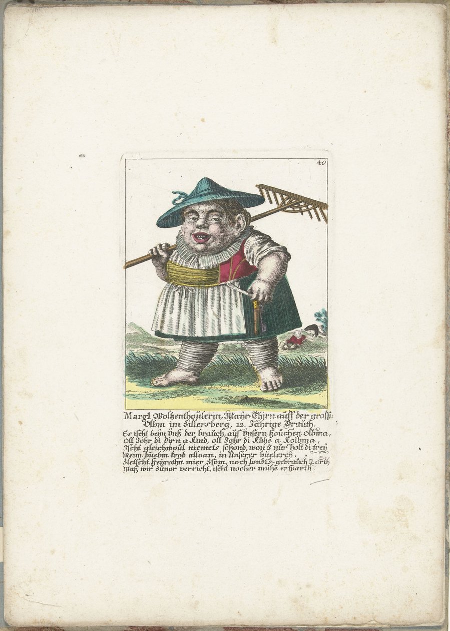 De dwerg Margl Woltzenthoulerin, ca. 1710 door Martin Engelbrecht (attributed to)