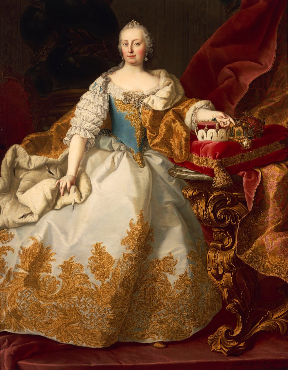 Portret van Maria Theresia Habsburg, Heilige Roomse Keizerin door Martin II Mytens or Meytens
