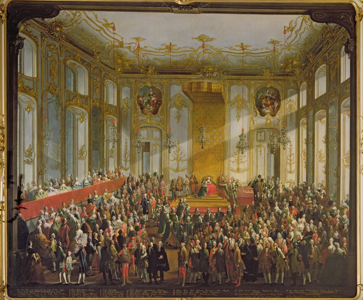 Keizerin Maria Theresia bij de Investituur van de Orde van Sint-Stefanus, 1764 door Martin II Mytens or Meytens