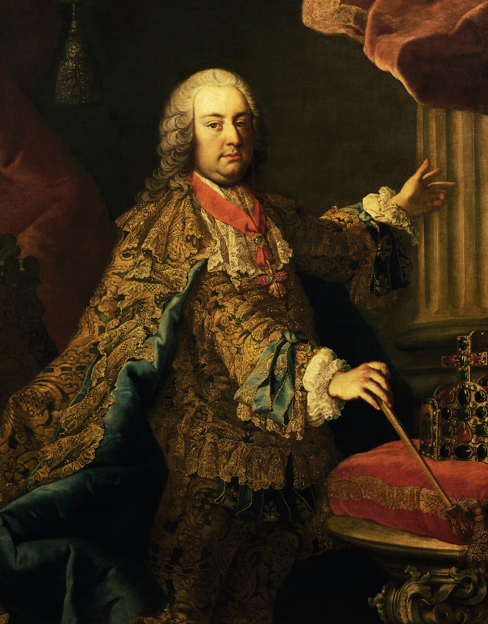 Portret van Frans I, Heilige Roomse Keizer (Nancy) door Martin II Mytens or Meytens