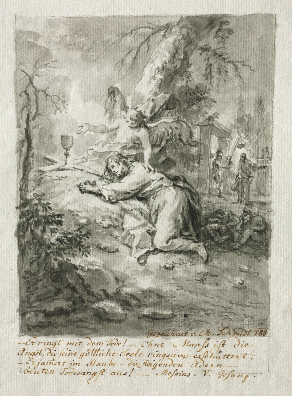 Christus op de Olijfberg door Martin Johann Schmidt