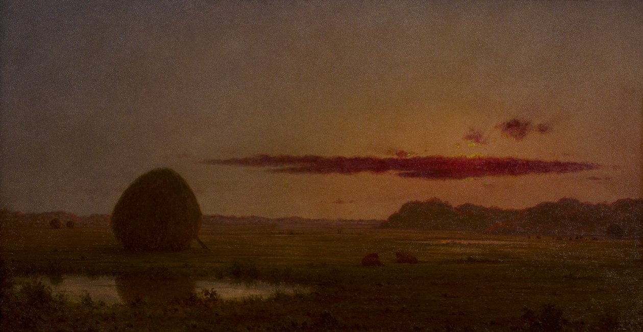 Zonsondergang, weiden van Newburyport door Martin Johnson Heade
