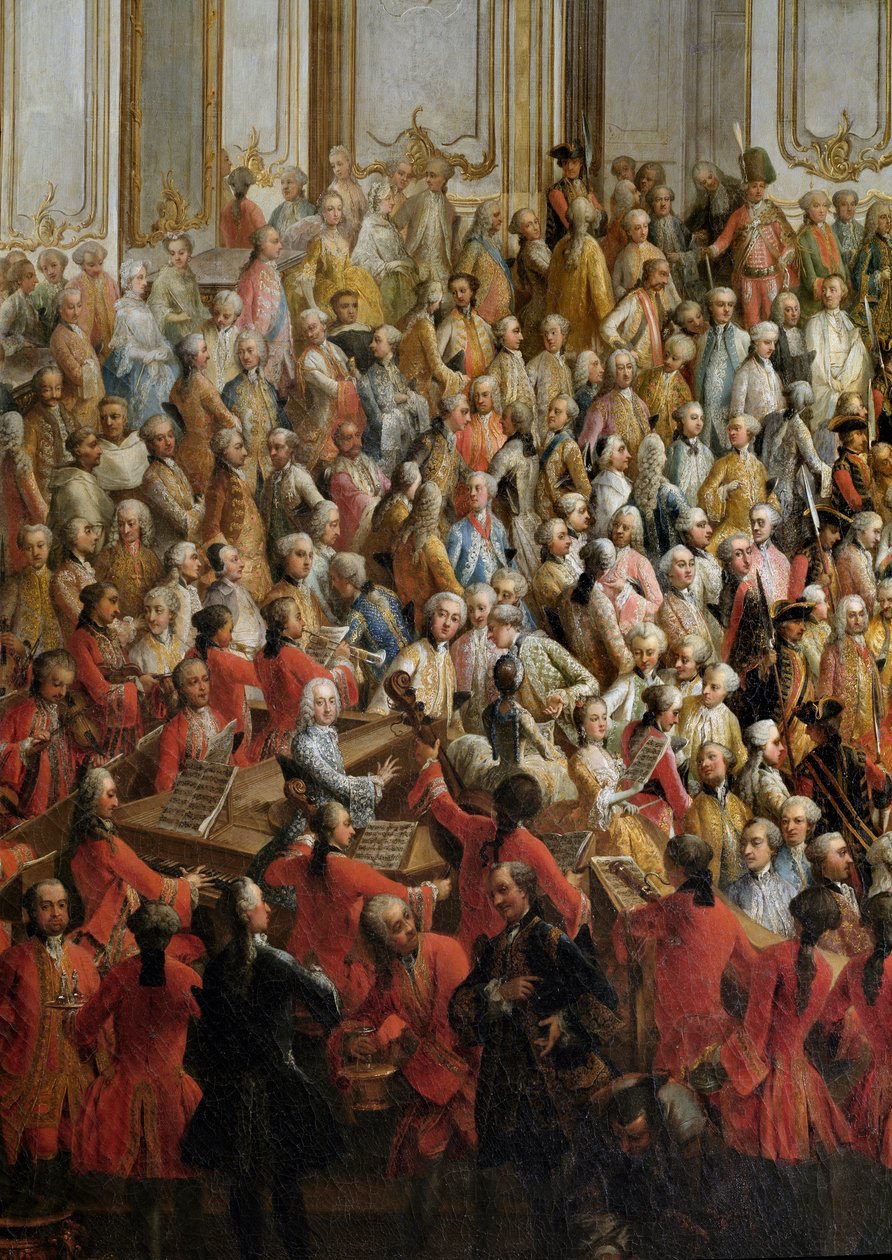Officieel banket georganiseerd voor het huwelijk van prinses Isabella van Parma met keizer Jozef II door Martin Mytens or Meytens