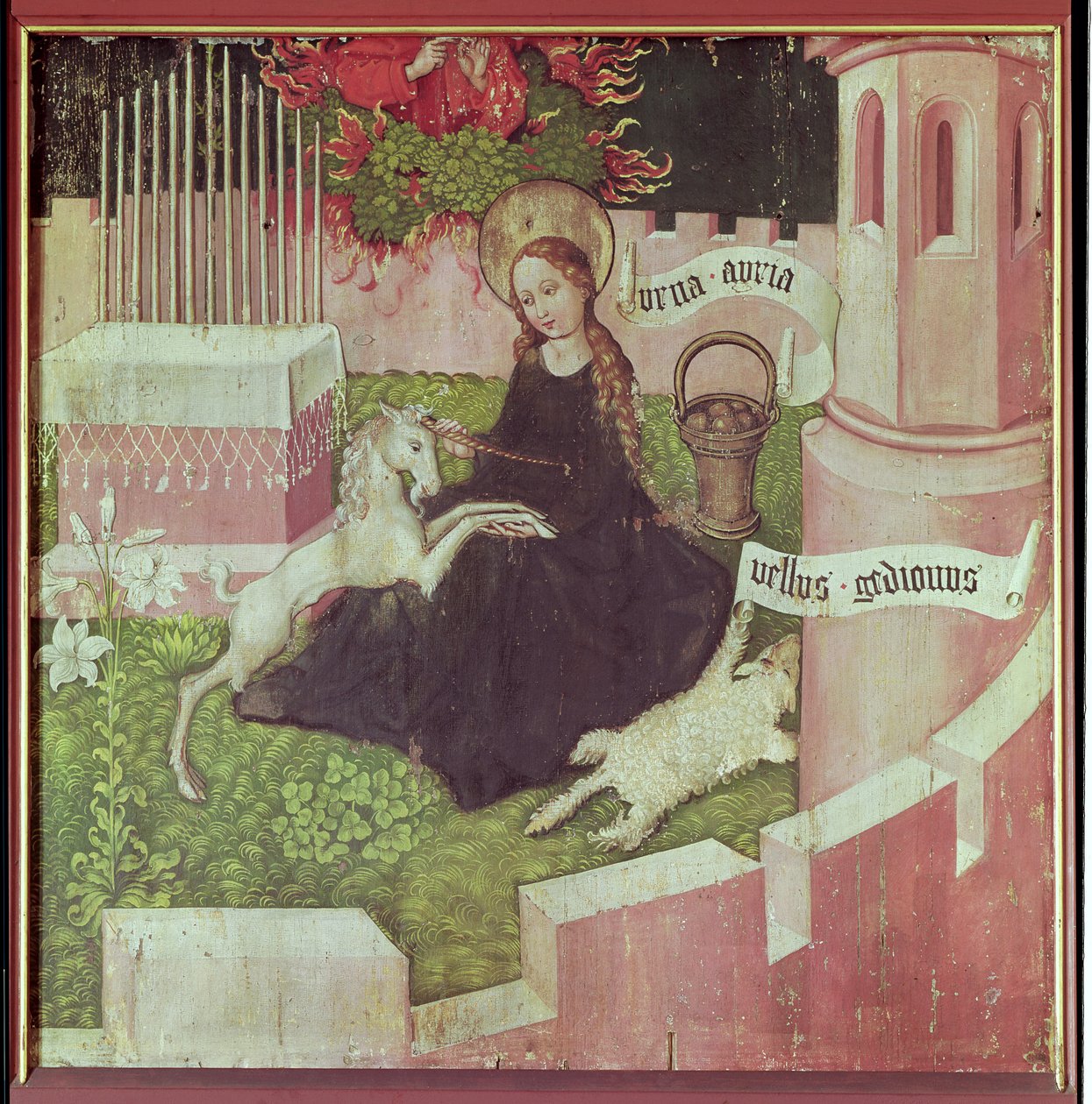 Altaarstuk van de Dominicanen: De Mystieke Jacht, c.1470-80 door Martin Schongauer