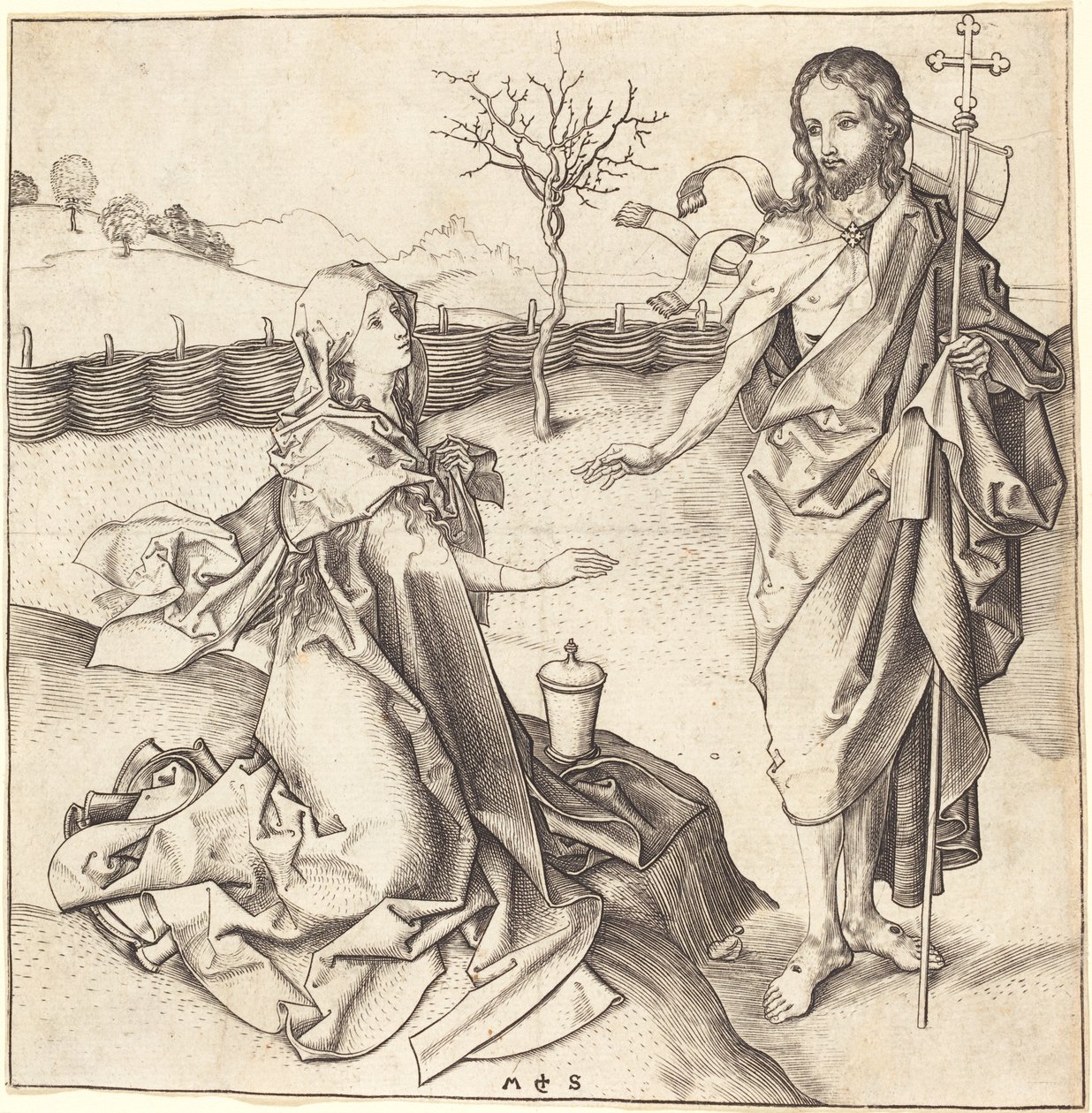 Christus Verschijnt aan Maria Magdalena door Martin Schongauer