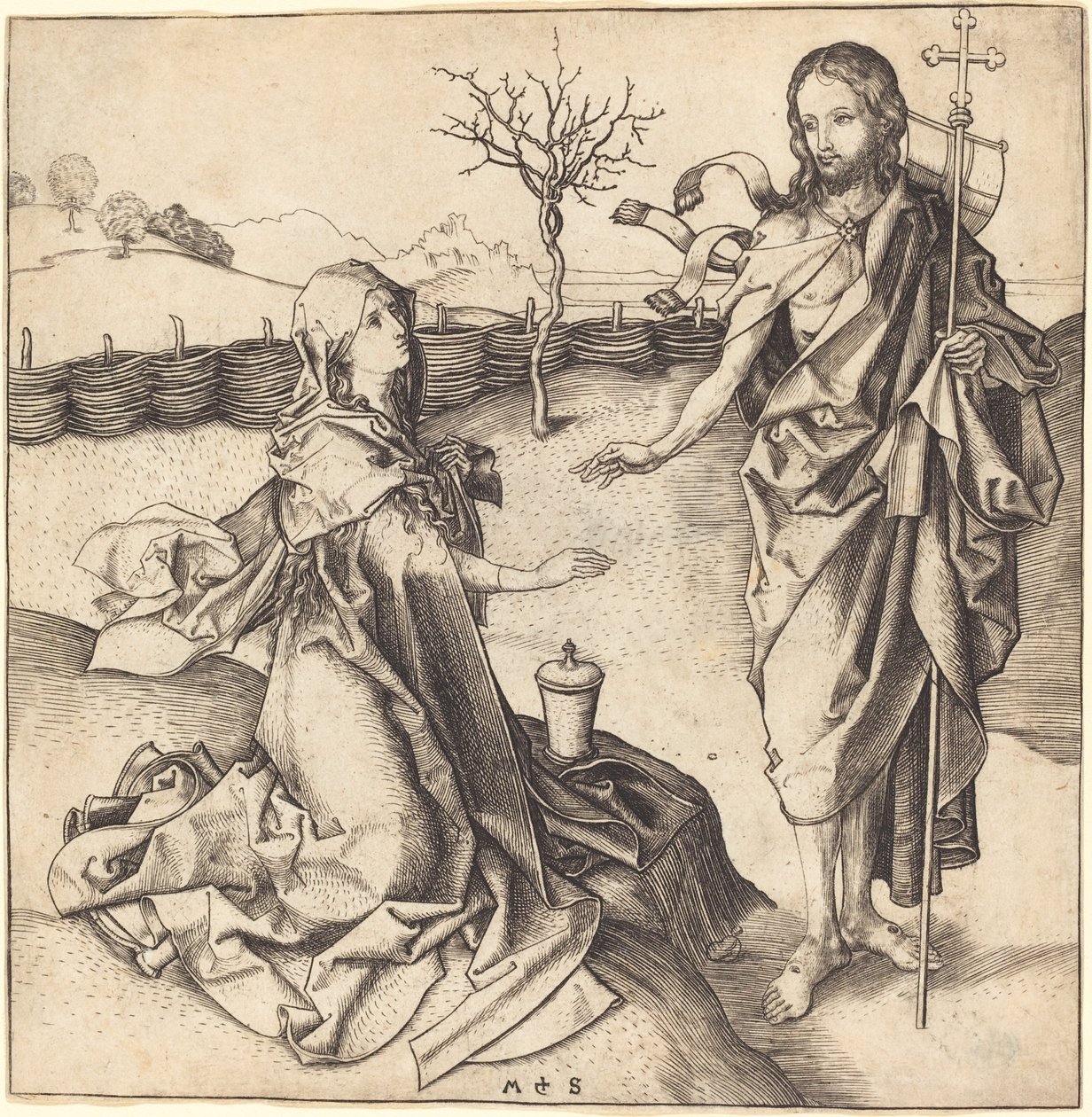 Christus Verschijnt aan Maria Magdalena door Martin Schongauer