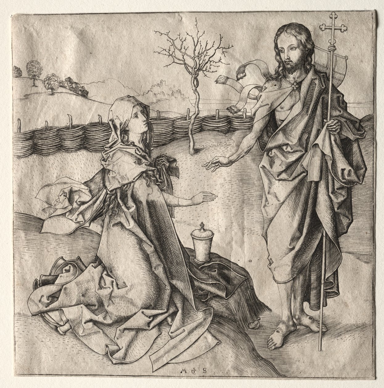 Christus Verschijnt aan de Magdalena door Martin Schongauer