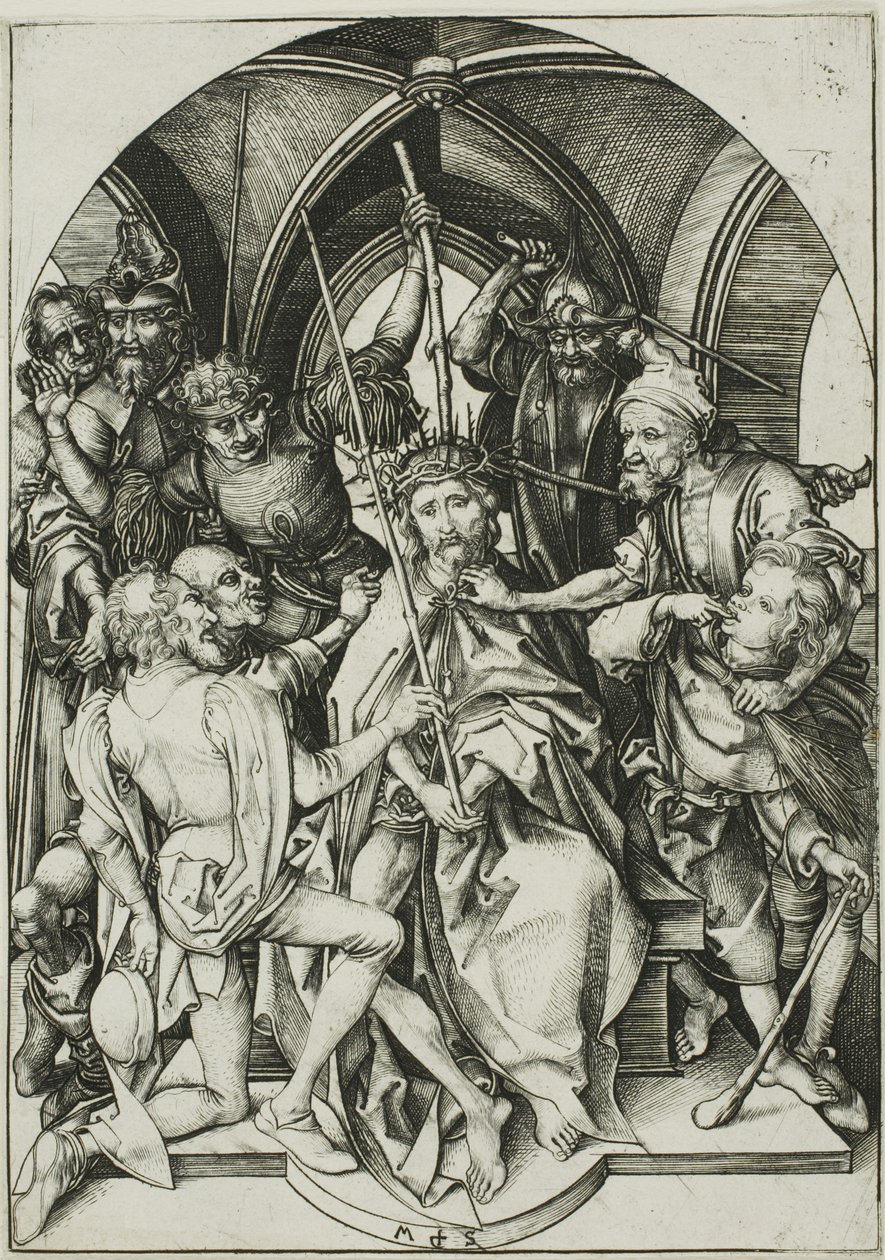 Christus Gekroond met Doornen, uit De Passie door Martin Schongauer