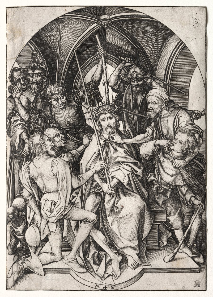 Christus gekroond met doornen door Martin Schongauer