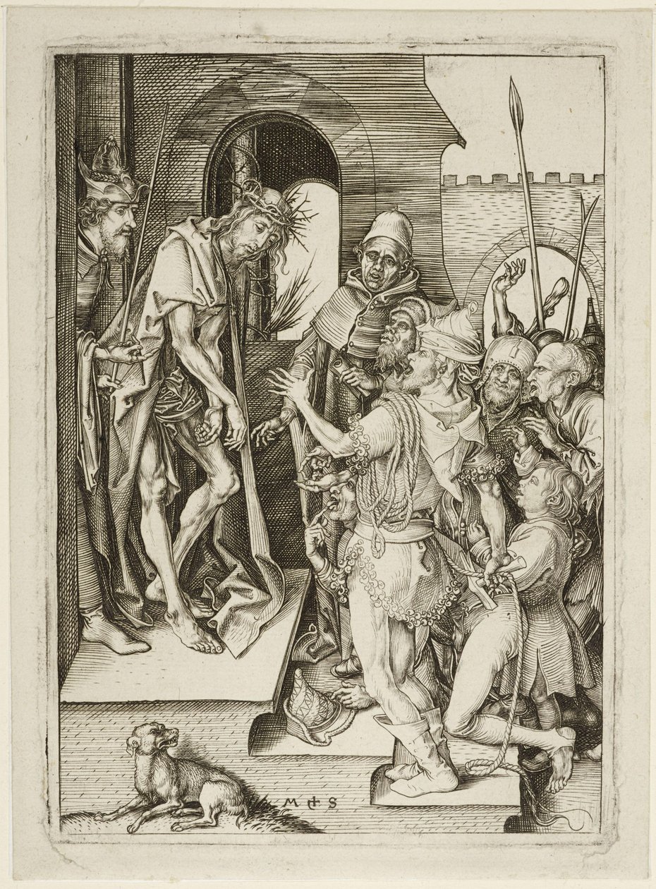 Het lijden van Christus - De vertoning van Christus (Ecce Homo) door Martin Schongauer