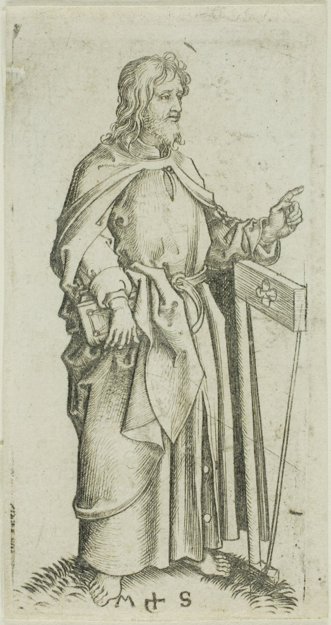 St. Judas, van Apostelen door Martin Schongauer