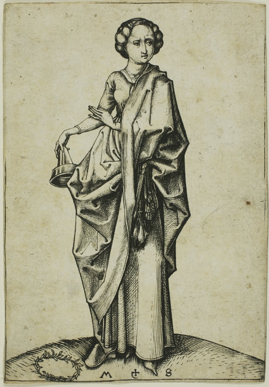 De vierde dwaze maagd door Martin Schongauer