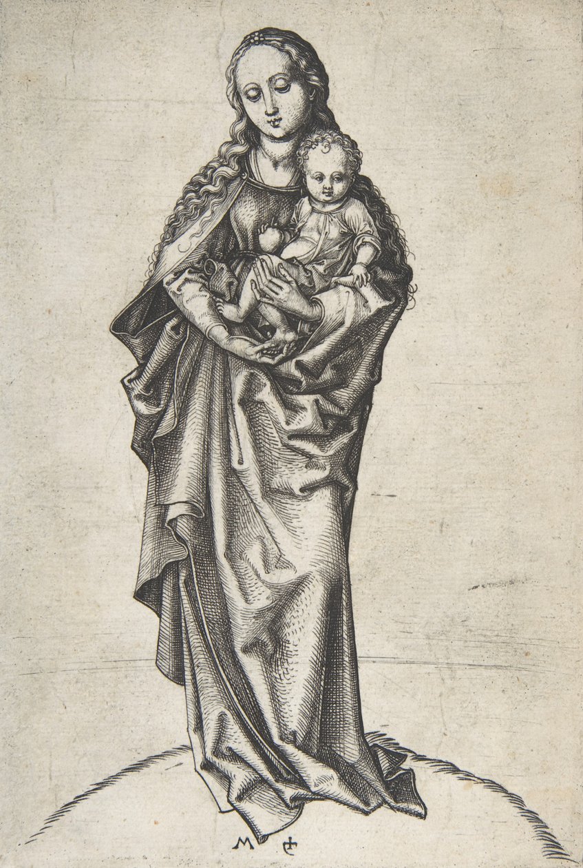 Maagd en kind met een appel door Martin Schongauer