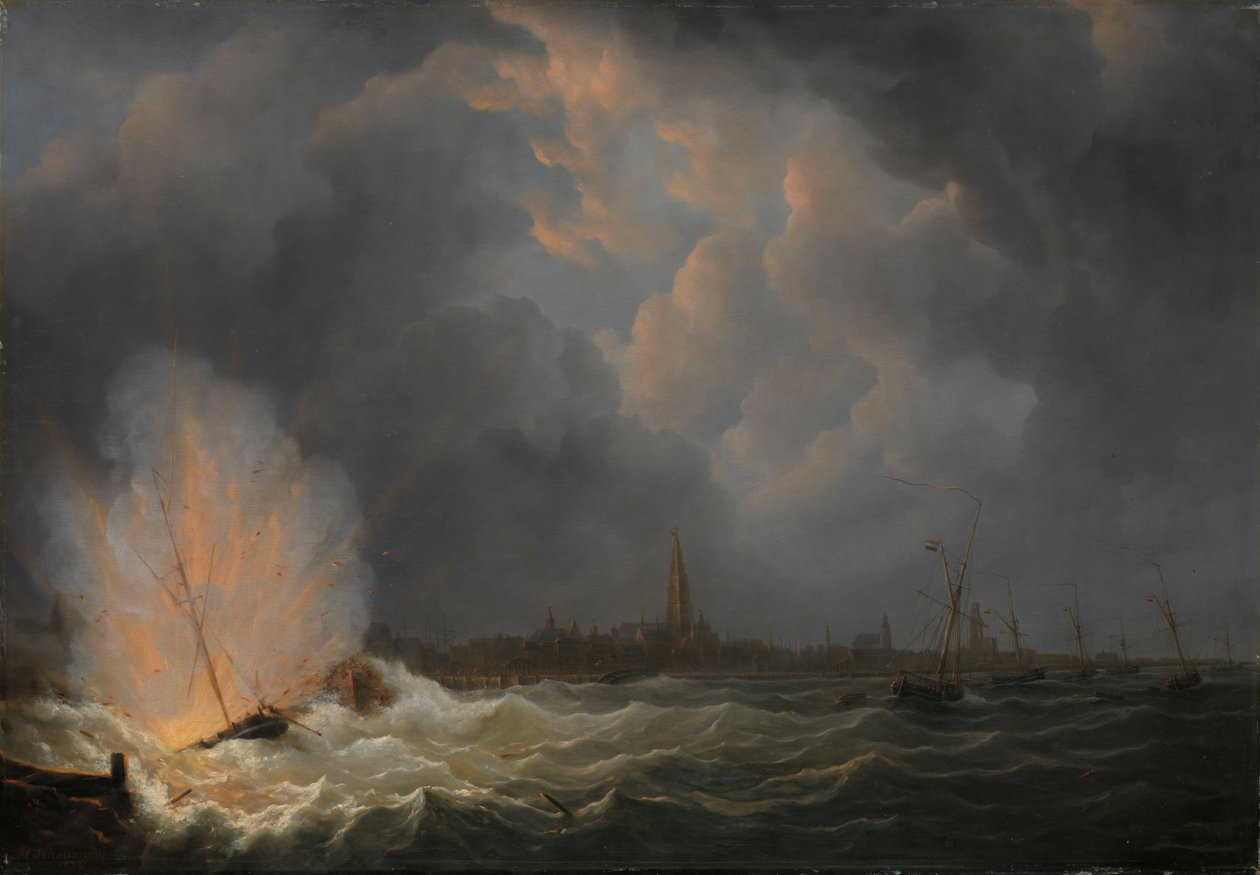 De explosie van kanonneerboot nr 2 door Martin Schouman