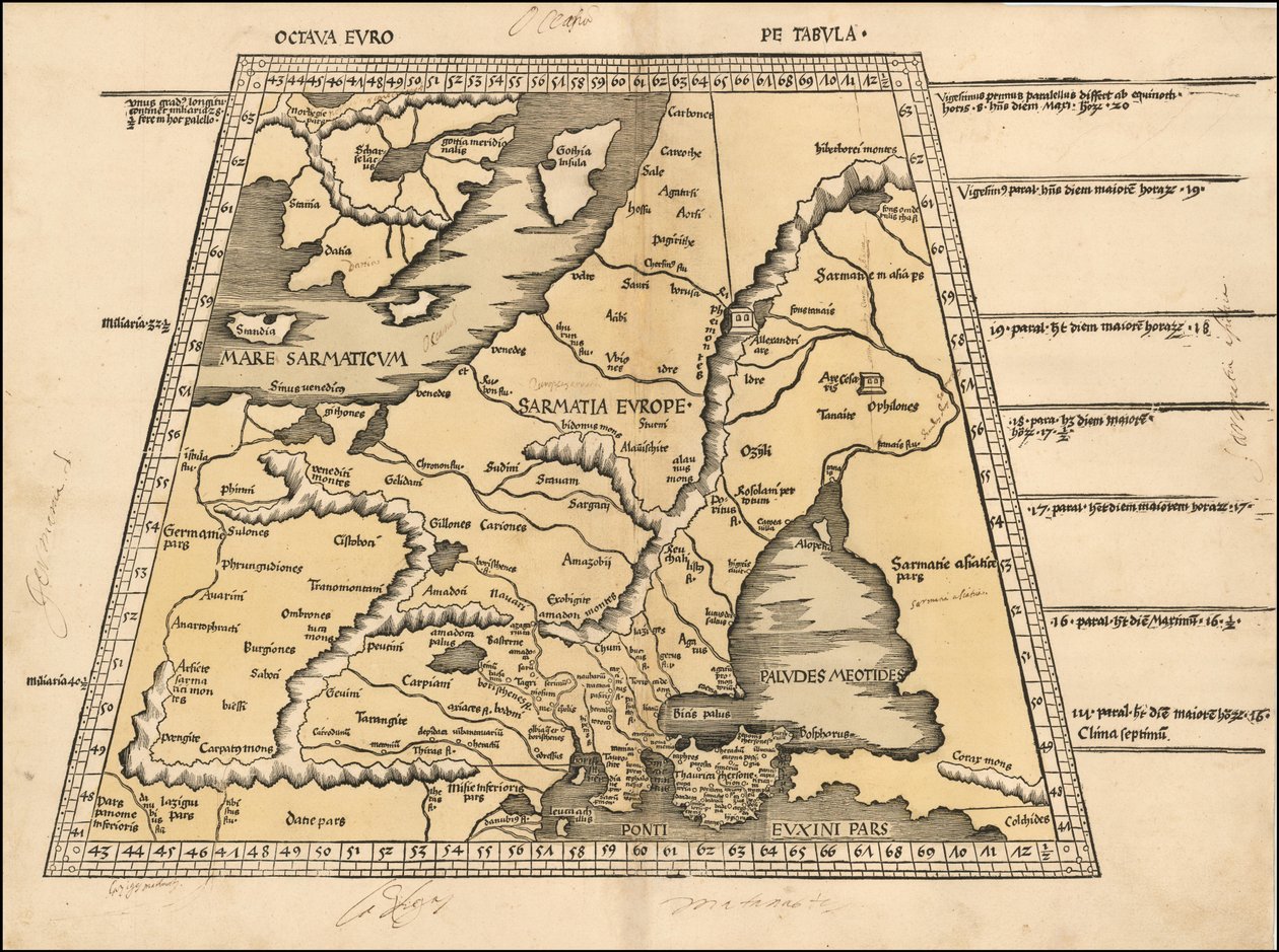 1513 kaart van Baltische staten, Scandinavië, Polen en Oost-Europa door Martin Waldseemüller door Martin Waldseemuller