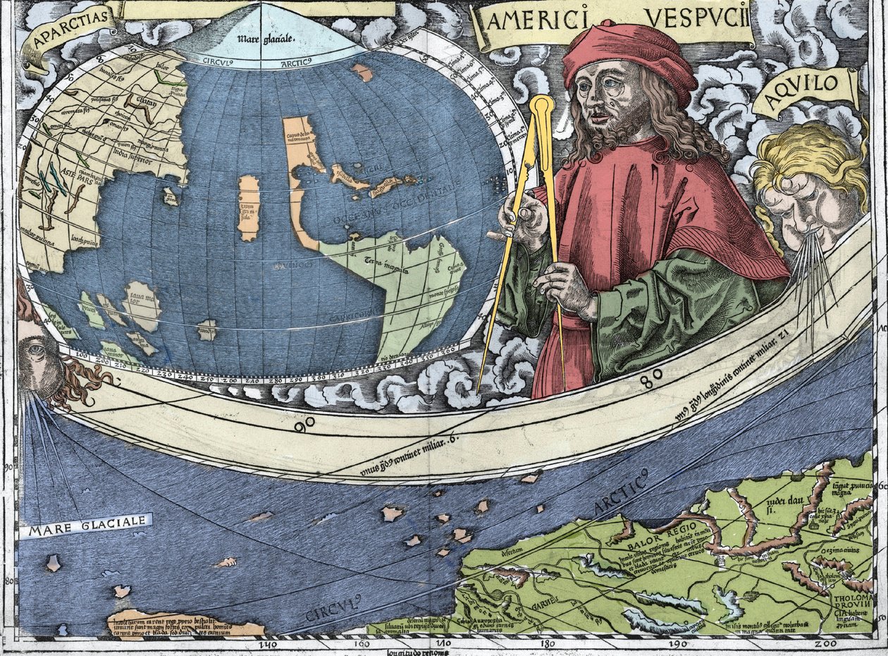 VESPUCCI, Amerigo (1454-1512). Italiaanse ontdekkingsreiziger en cartograaf in 