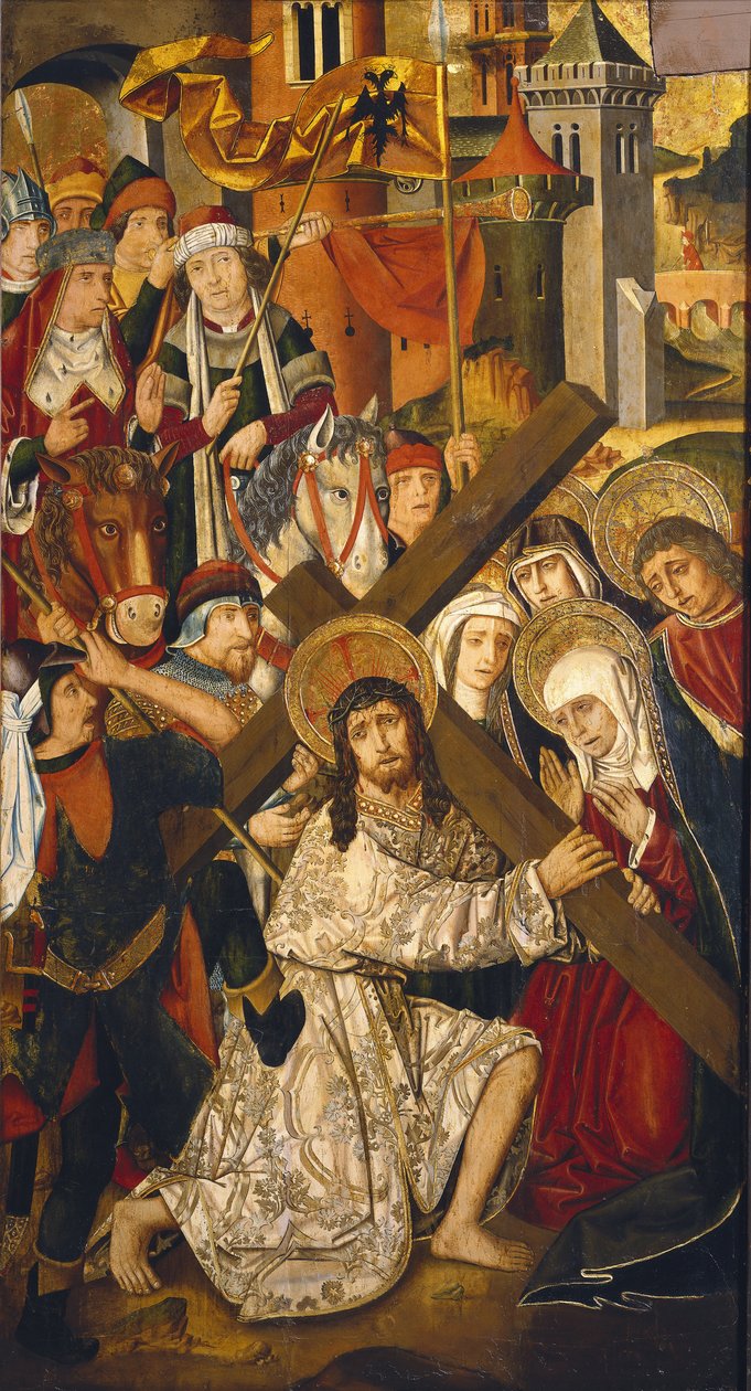De Weg naar Golgotha (detail) door Martin & Ximenez Miguel (fl.1466-1505) Bernat