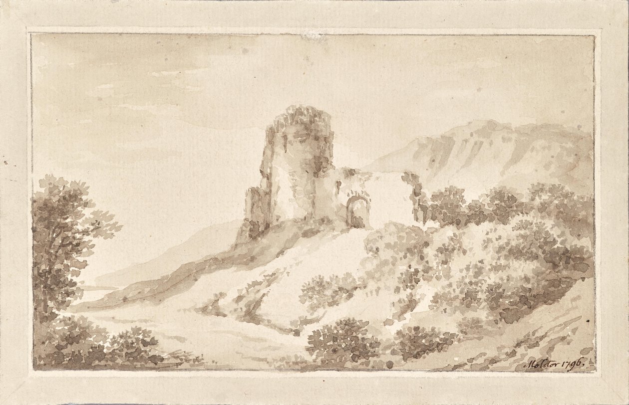 Landschap met ruïne door Martin von Molitor