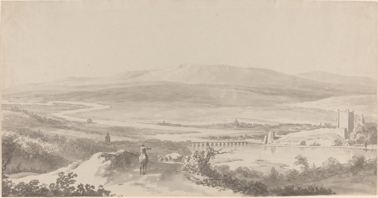 Panorama van de Donau bij Grinzing door Martin von Molitor