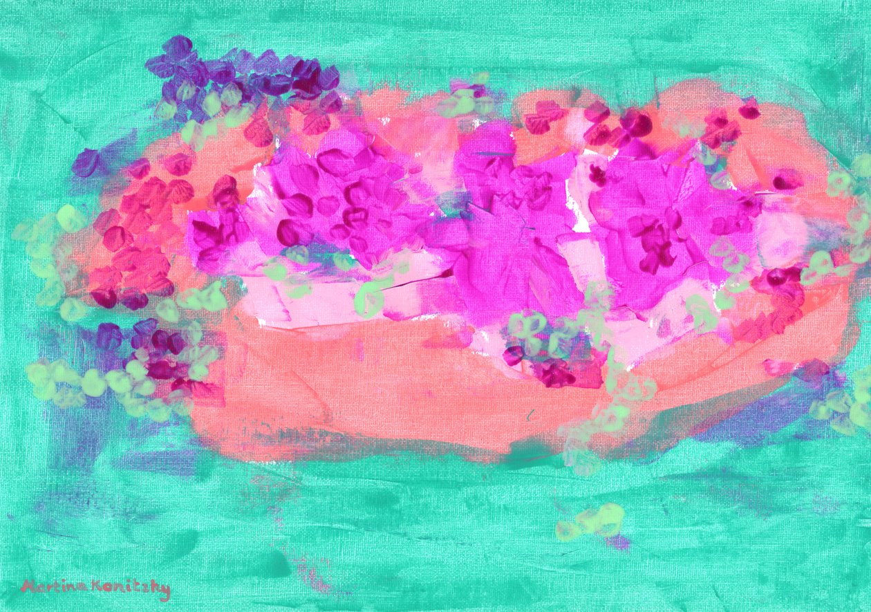Bloemenmand met rozen door Martina Konitzky