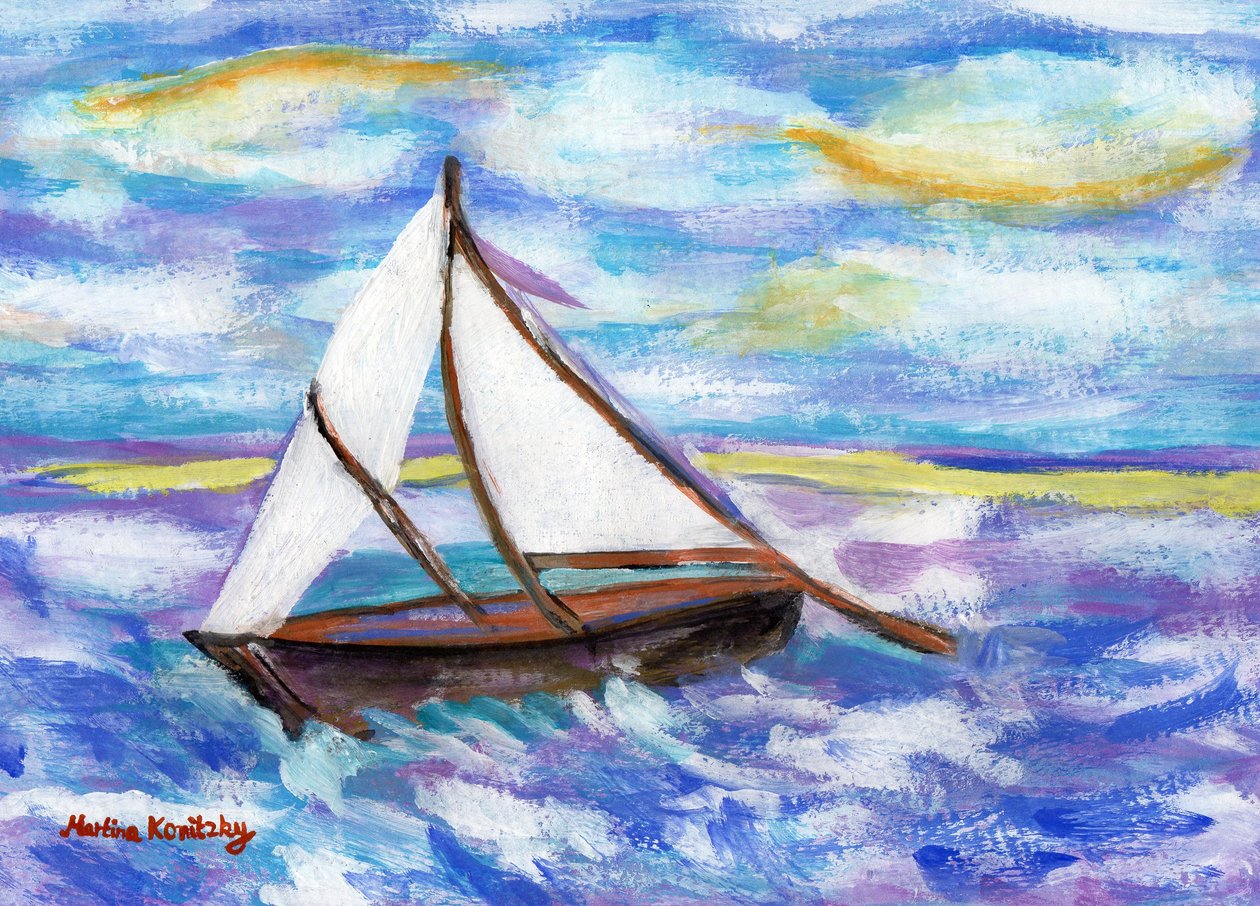 De vissersboot (hommage aan Vincent van Gogh) door Martina Konitzky