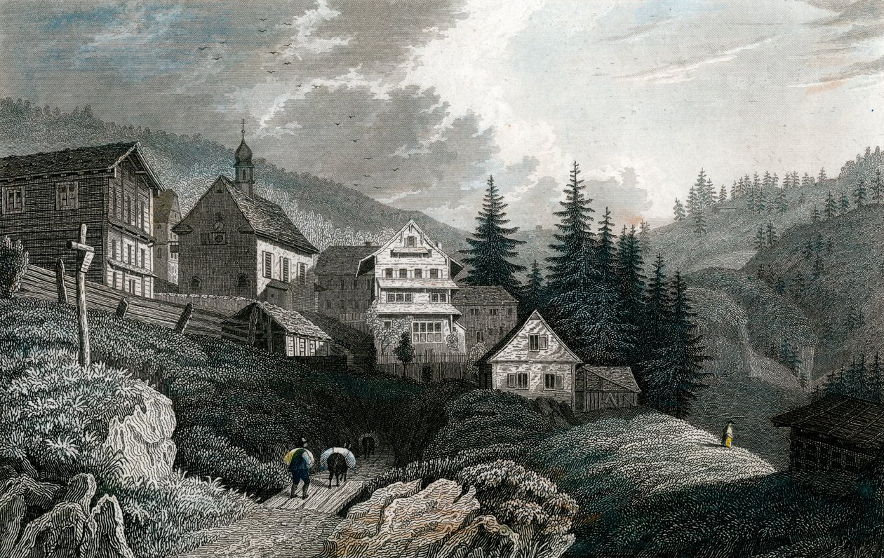 De kerk Maria Schnee, Rigi, Zwitserland, 1850 door Martini