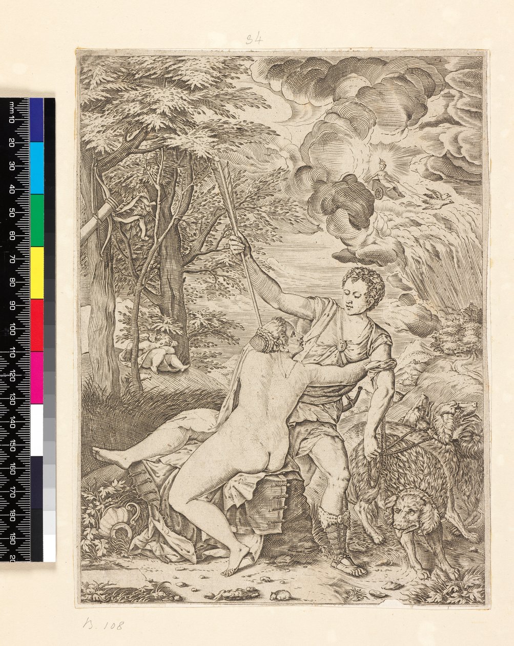 Venus en Adonis, ca. 1560-ca. 1580 door Martino Rota