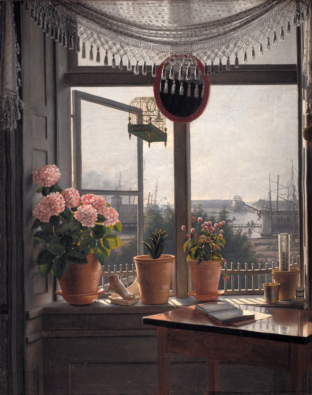 Uitzicht vanuit de kamer van de kunstenaar door Martinus Rorbye