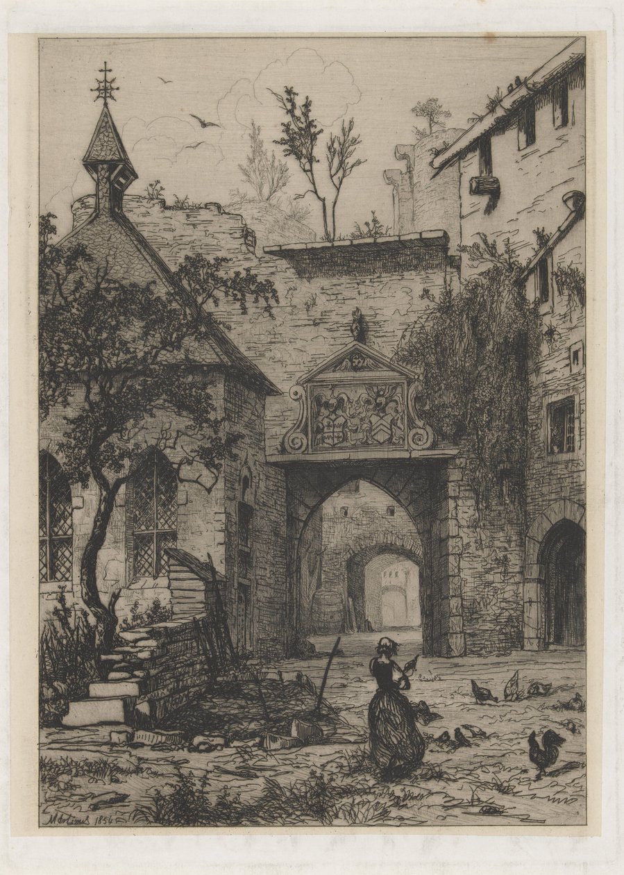 Ingang van het kasteel van Hollenfeltz door Martinus Antonius Kuytenbrouwer jr.