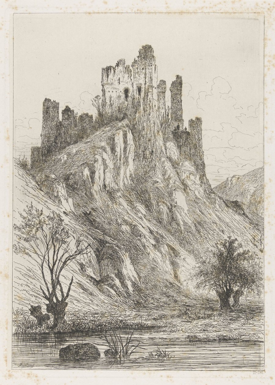 Ruïne van het kasteel van Montaigle door Martinus Antonius Kuytenbrouwer jr.