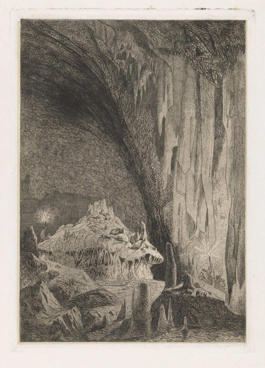 Zaal in de grotten van Han door Martinus Antonius Kuytenbrouwer jr.