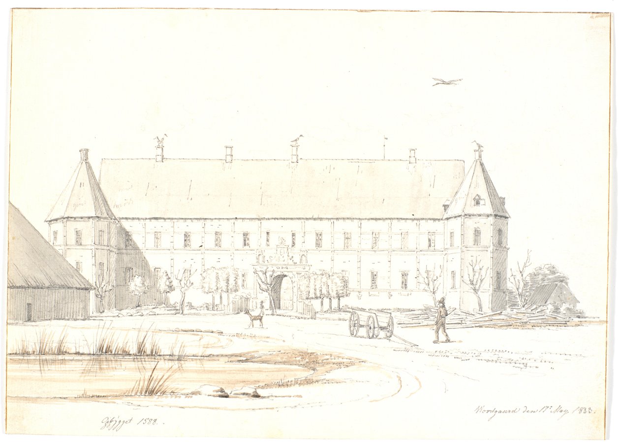 Landhuis Voergaard door Martinus Rørbye