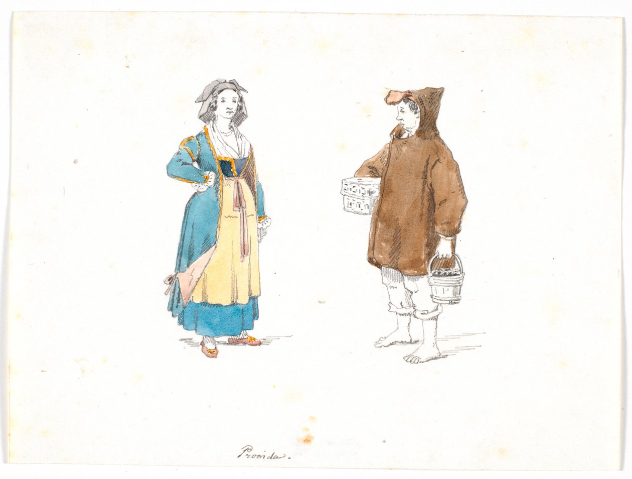 Twee kostuumstudies, Procida door Martinus Rørbye