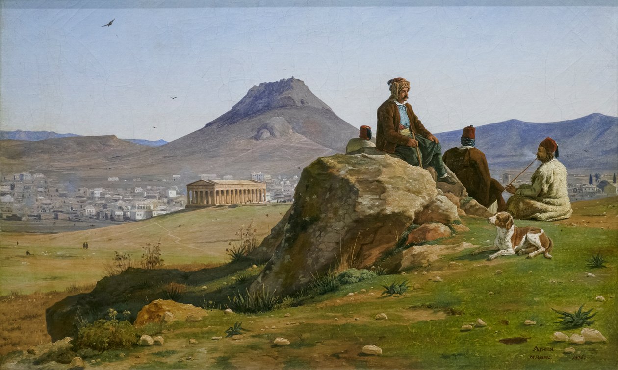 Gezicht op Athene vanuit het zuidwesten door Martinus Rorbye