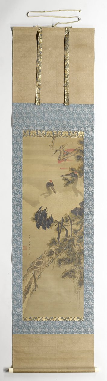 Kraanvogels in de ochtendzon door Maruyama Okyo