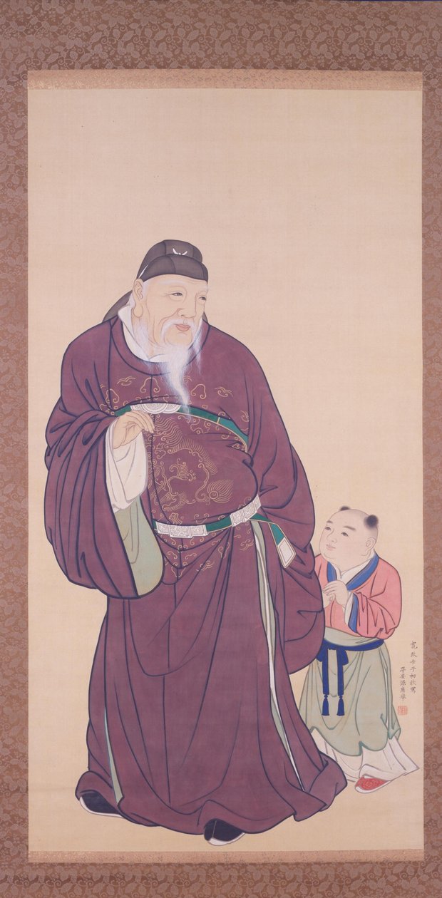 Guo Ziyi met een kind door Maruyama Okyo
