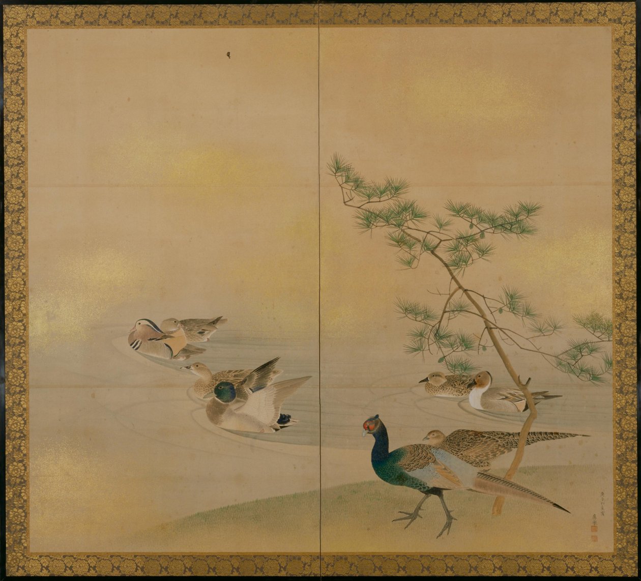 Watervogels door Maruyama Okyo