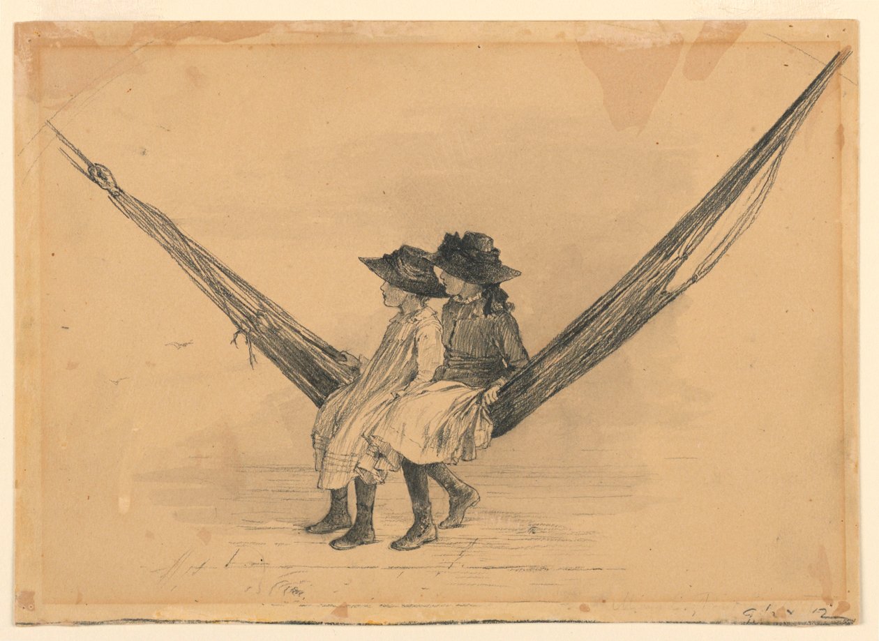 Mary en Eleanor Hague in een Hangmat door Mary A. Hallock Foote
