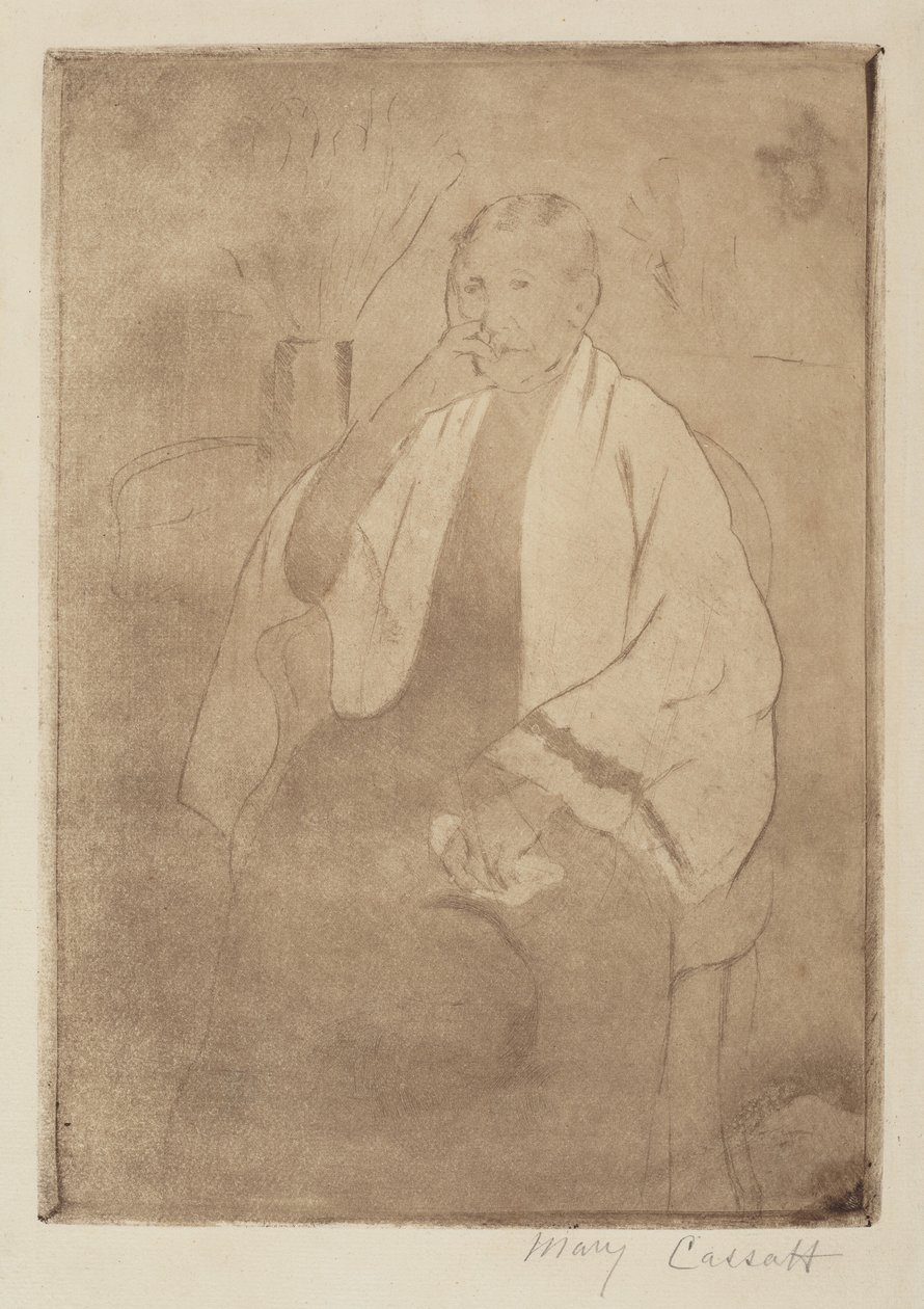 Een portret van de moeder van de kunstenaar door Mary Cassatt