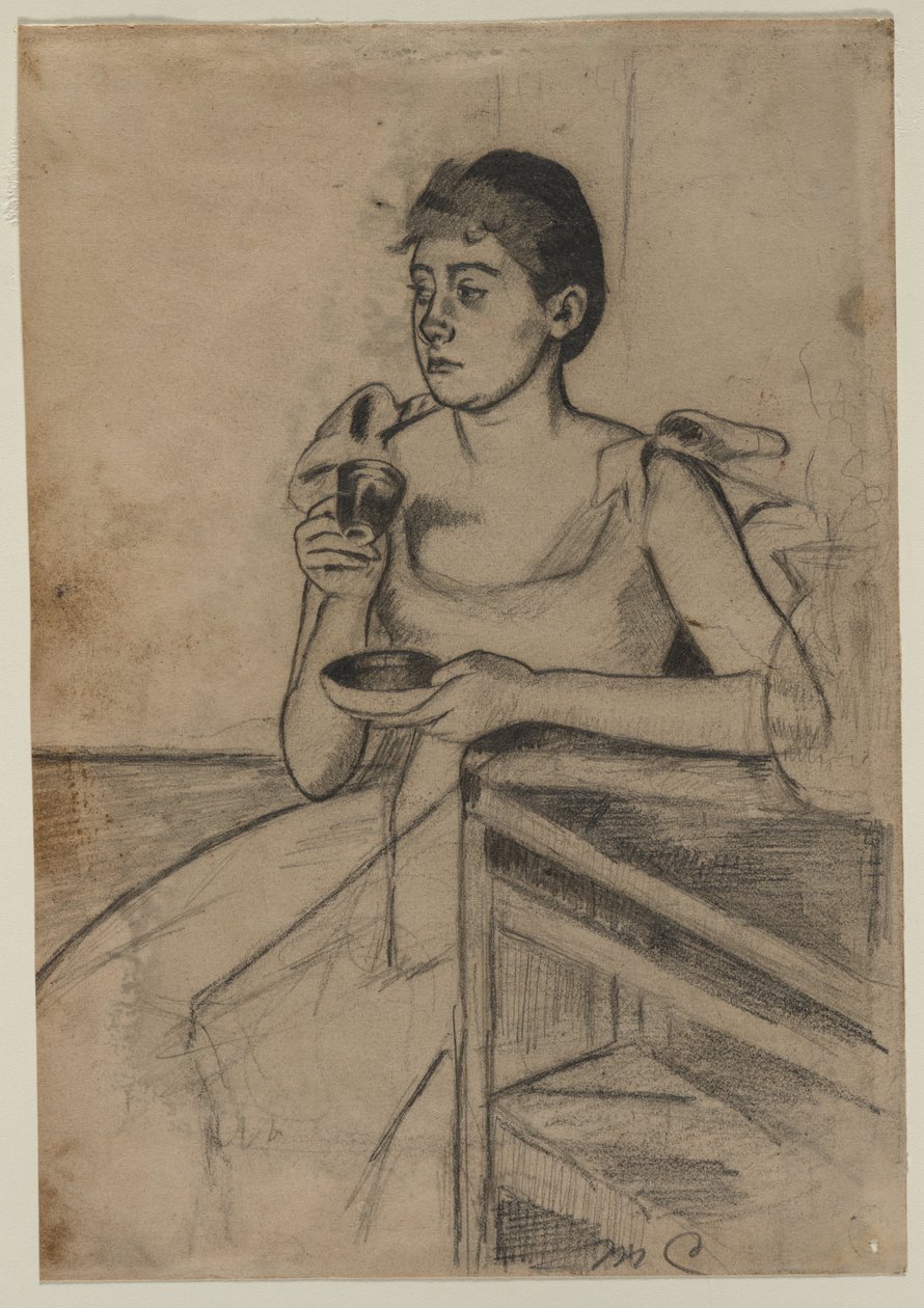Koffie na het diner (recto) door Mary Cassatt