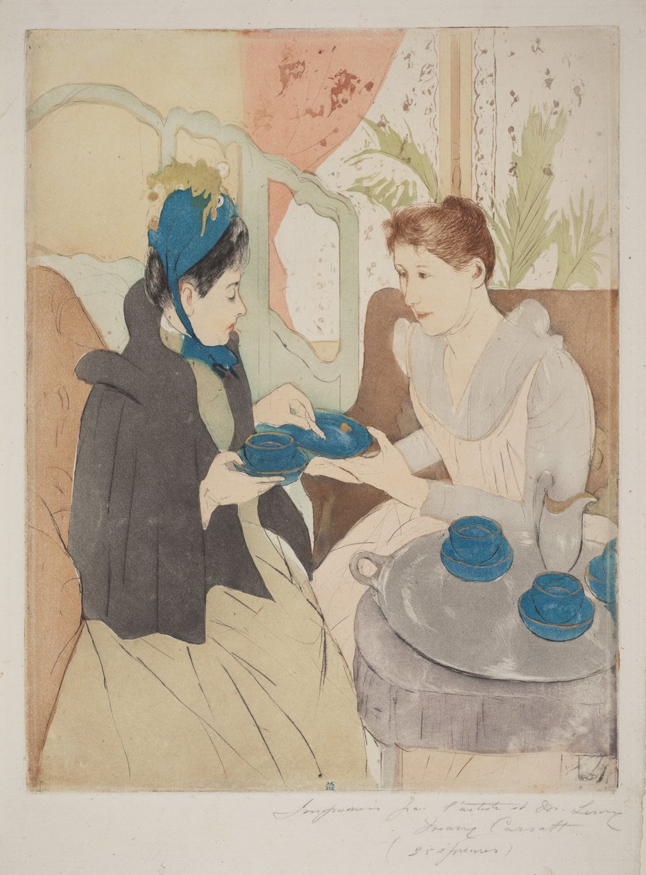 Theekransje in de namiddag door Mary Cassatt