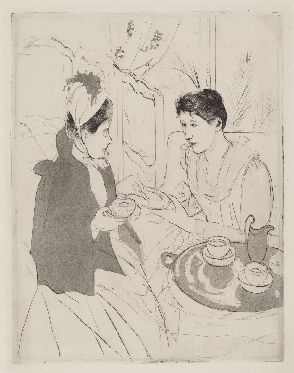 Theekransje, 1890-1891 door Mary Cassatt