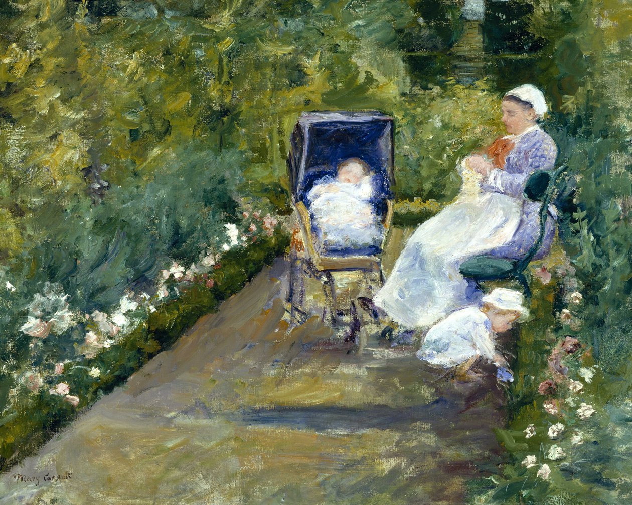 Kinderen in een tuin (De kinderjuffrouw) door Mary Cassatt
