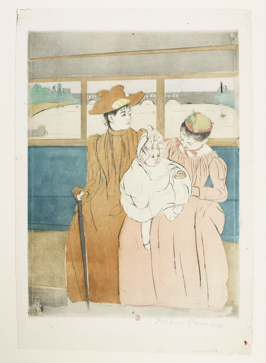 In de omnibus [proef b] door Mary Cassatt