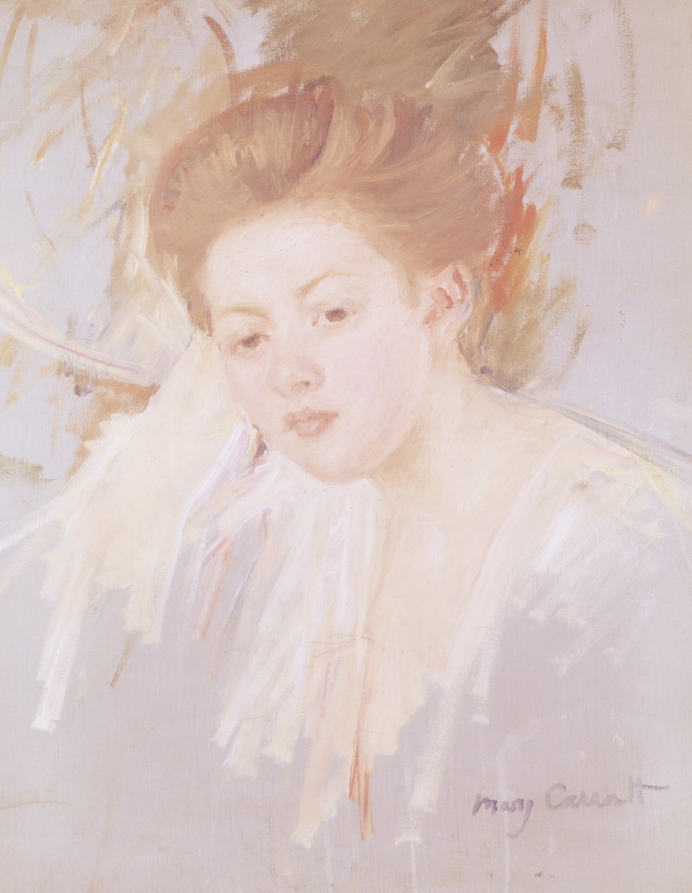 Hoofd van een Jong Meisje door Mary Cassatt