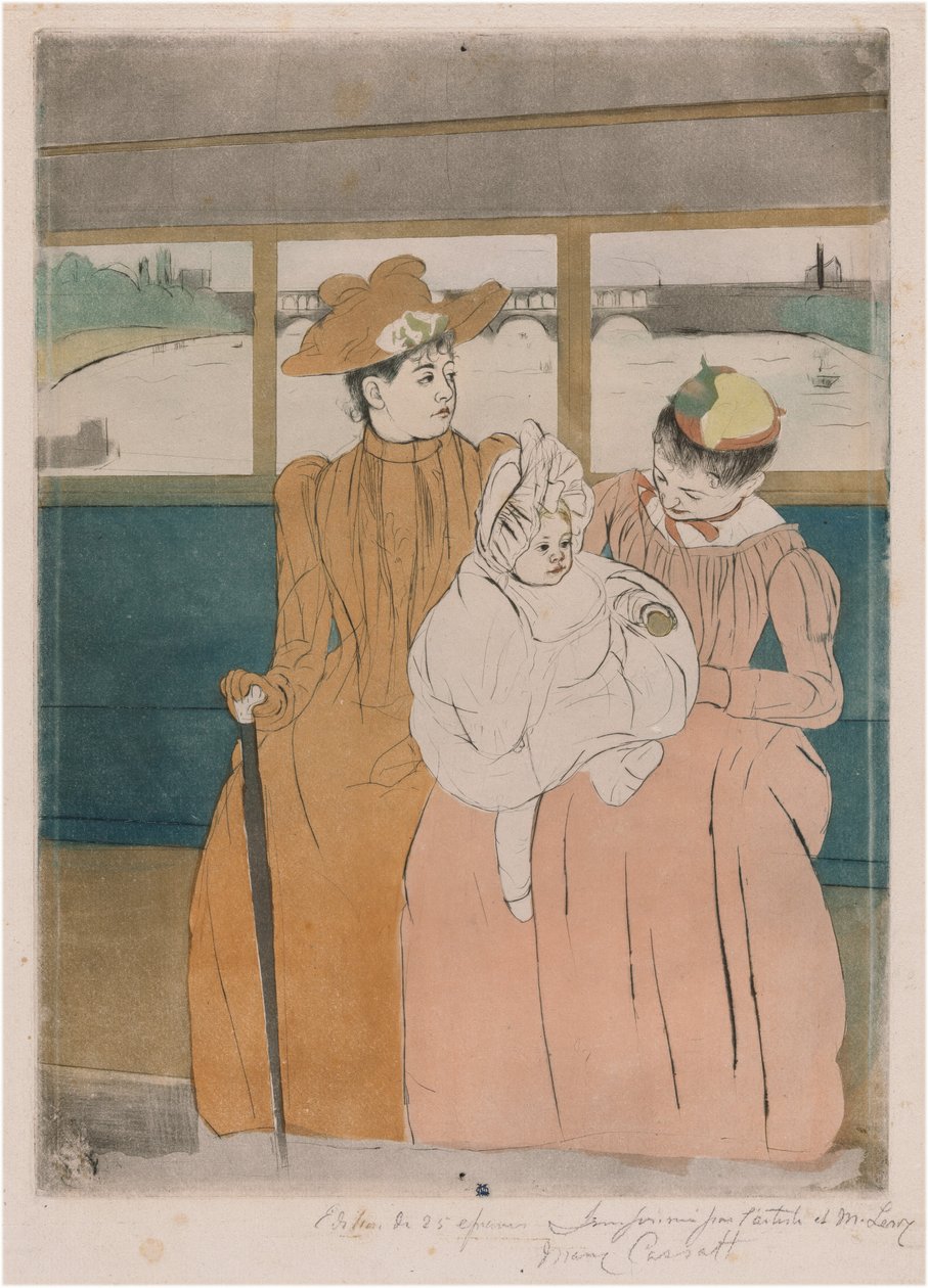 In de omnibus door Mary Cassatt