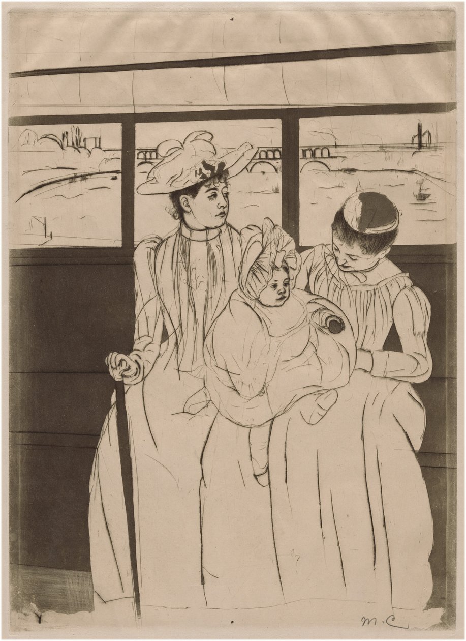 In de omnibus door Mary Cassatt